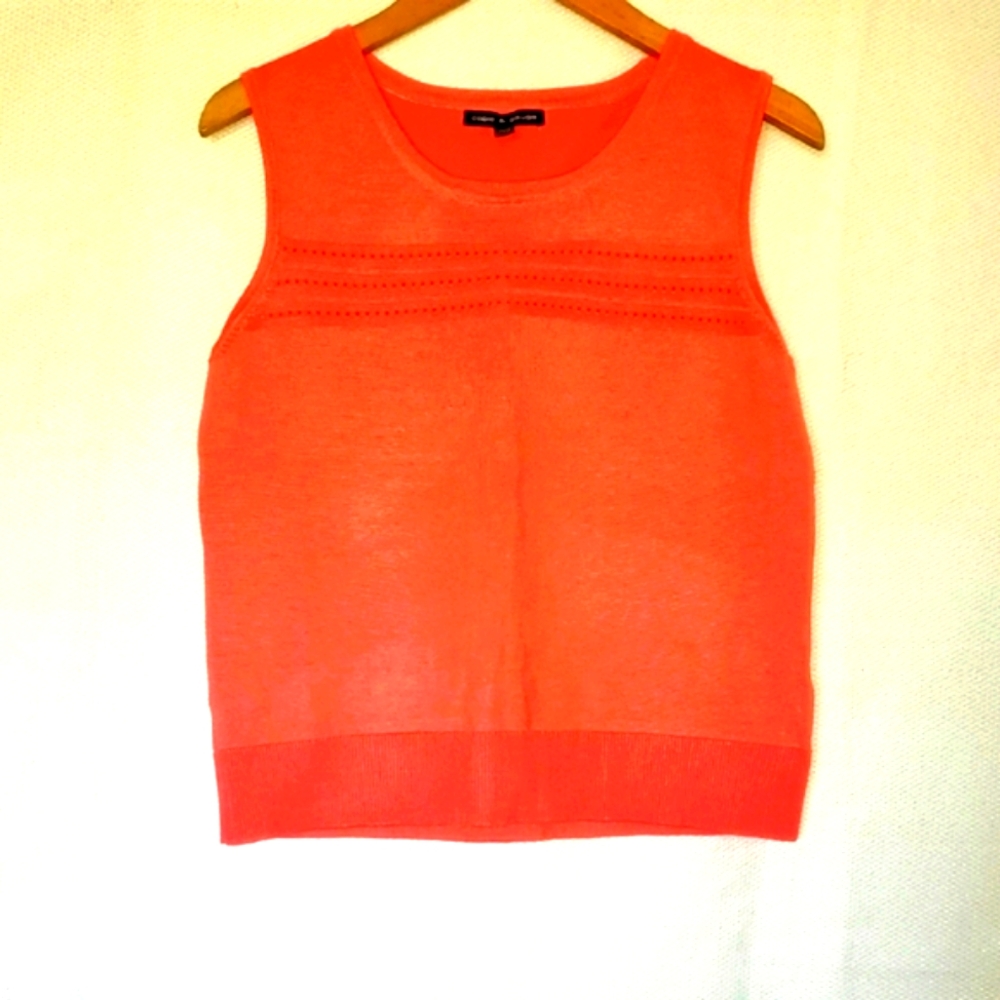 Cable & Gauge Sleeveless Coral Sweater Top XL